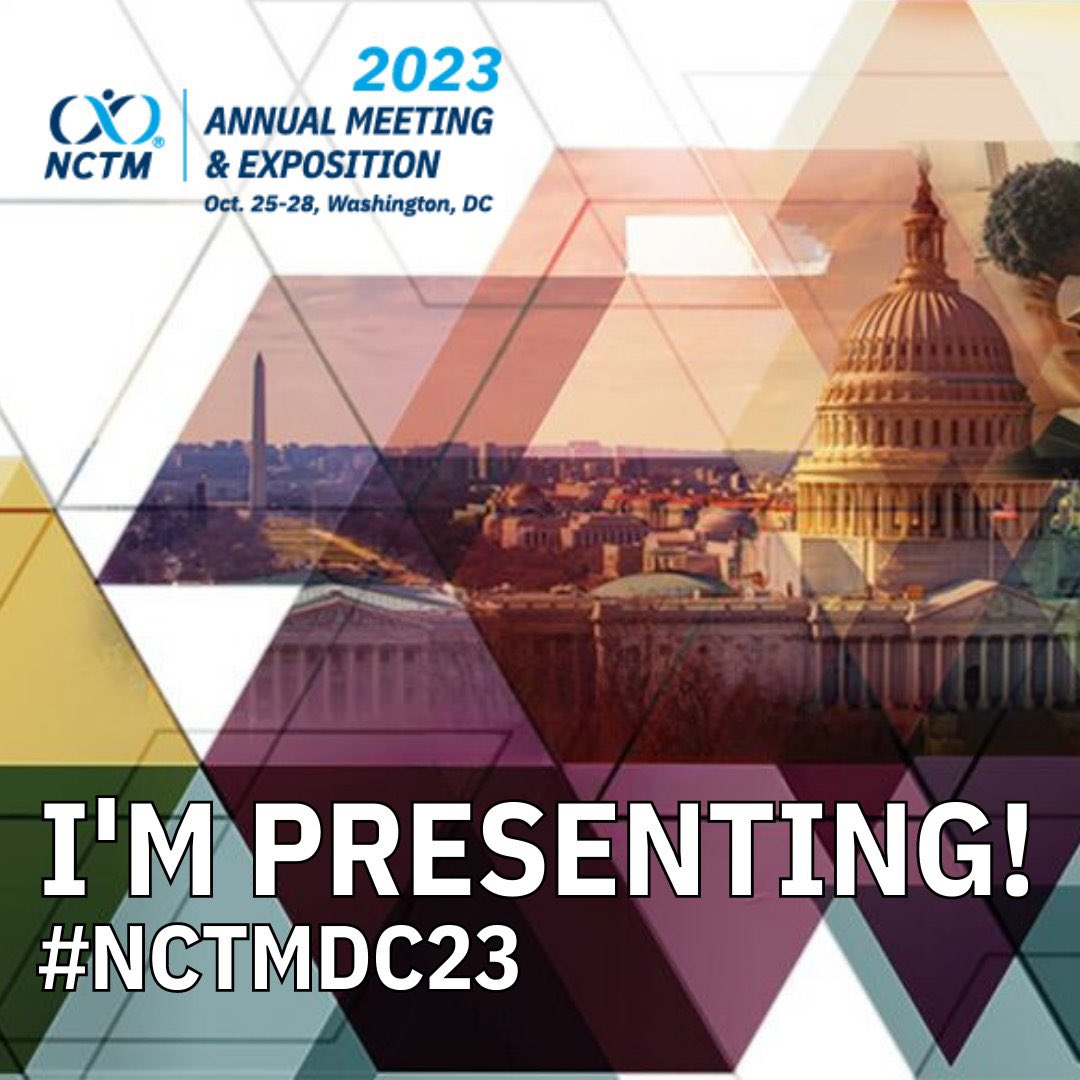 Ms_GMath's tweet photo. I am so excited to be presenting at the NCTM Annual Conference in Washington, DC this week! You can catch me bright and early Saturday morning for a presentation on cultivating students’ mathematical identity through probability and statistics content! #nctmDC2023 https://t.co/rb8PZxs6vP