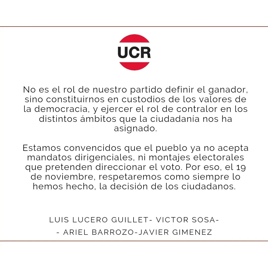 COMUNICADO DEL BLOQUE UCR SAN LUIS 🇵🇱