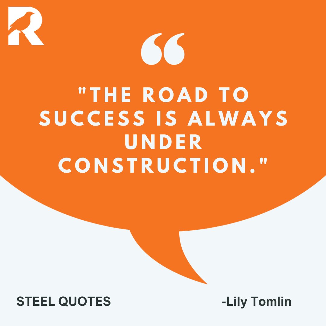 LlcRobin's tweet photo. #WisdomWednesday "The road to success is always under construction." - Lily Tomlin 

At Robin Steel, we believe in building a better and safer future for all, one step at a time. 

Let's pave the way together.  

#WisdomWednesday #Construction #Building #RobinSteel #Wayfinding https://t.co/LVs7H1WTgo