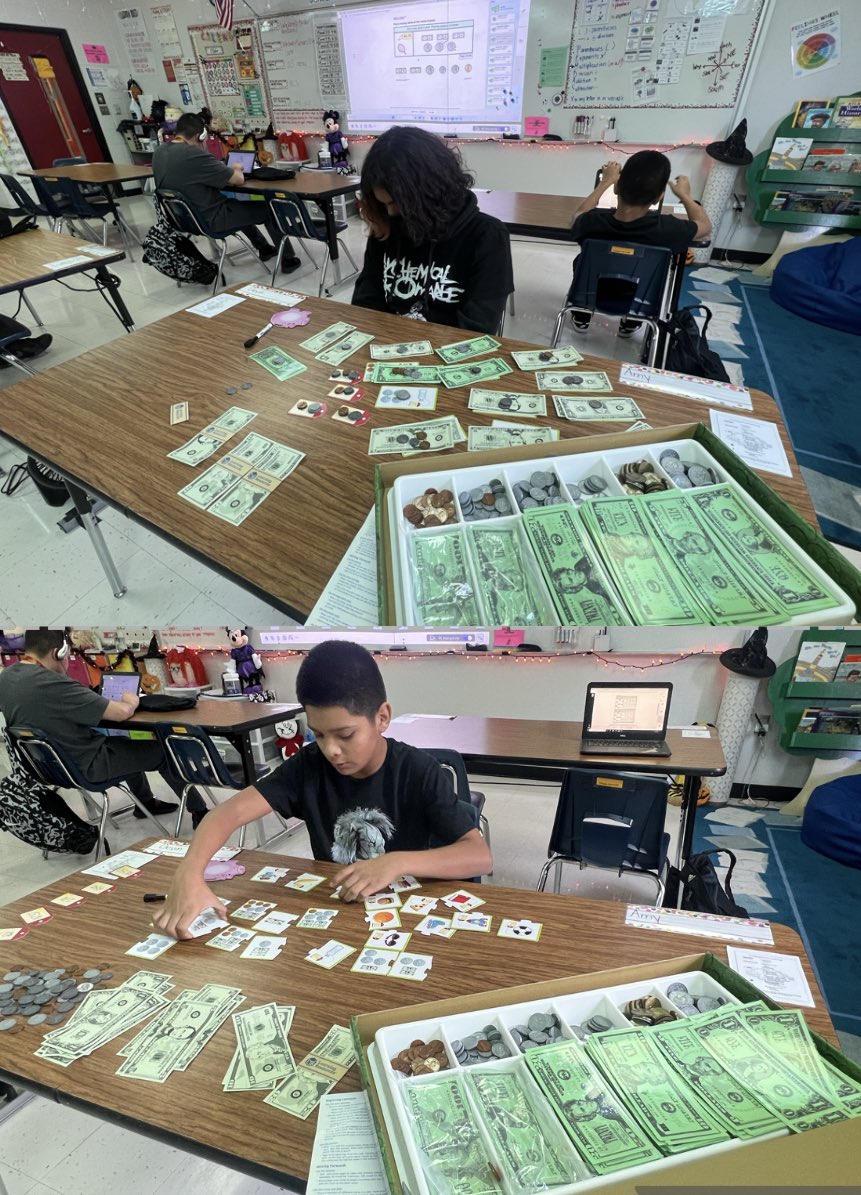 MVargas_EDHS's tweet photo. Implementing what we are learning on @n2yllc with hands on practice in the classroom today with our PAS unit! One scholar even attempted to challenge himself with timing how fast he can count the correct amounts for each card ๐๐ผ๐๐ผ๐งฉ#N2Y #LearningMoney @A_Solis_EDHS @EDAztecs_HS https://t.co/BDbRTmL7QG