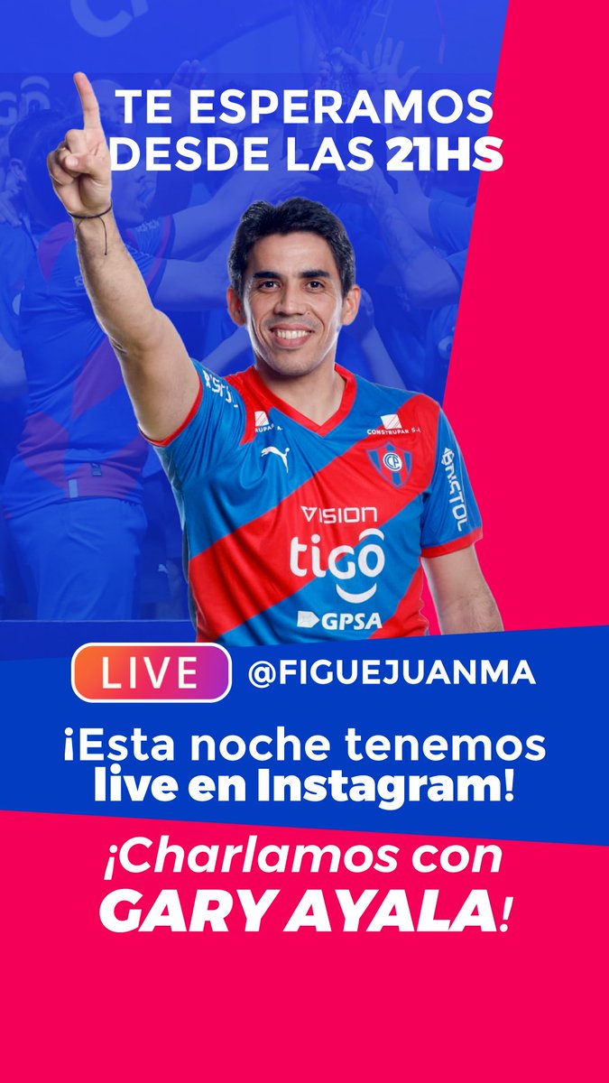 FigueJuanma's tweet photo. Amigos y amigas, con mucha alegría invitamos a todos esta noche a unirse al primer LIVE en Instagram.

Iniciamos este camino, charlando con un gran deportista y ejemplo para todos: esta noche nos acompaña Gary Ayala. Les esperamos!

https://t.co/QQDsEthIdz https://t.co/SN89yUFTtC