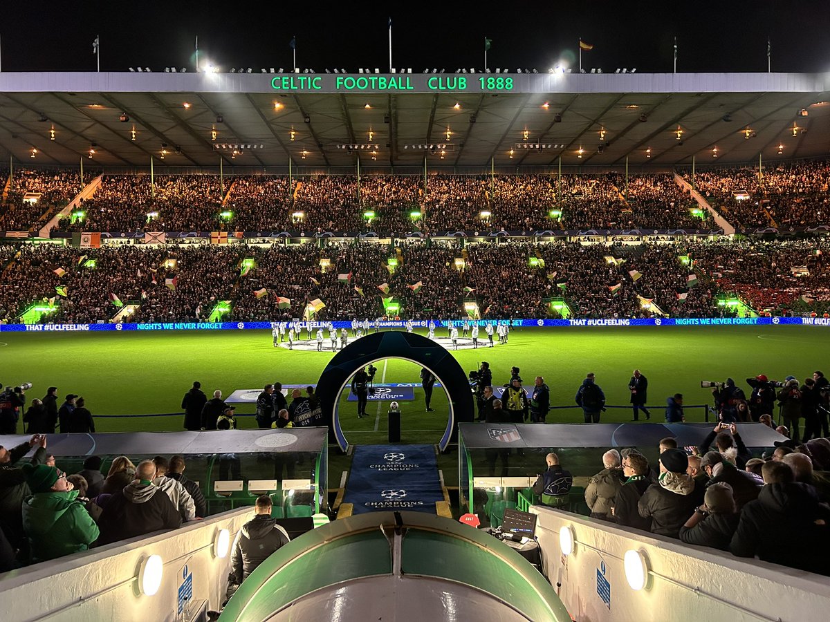 Celtic Park is beautiful under the lights. 🍀💚