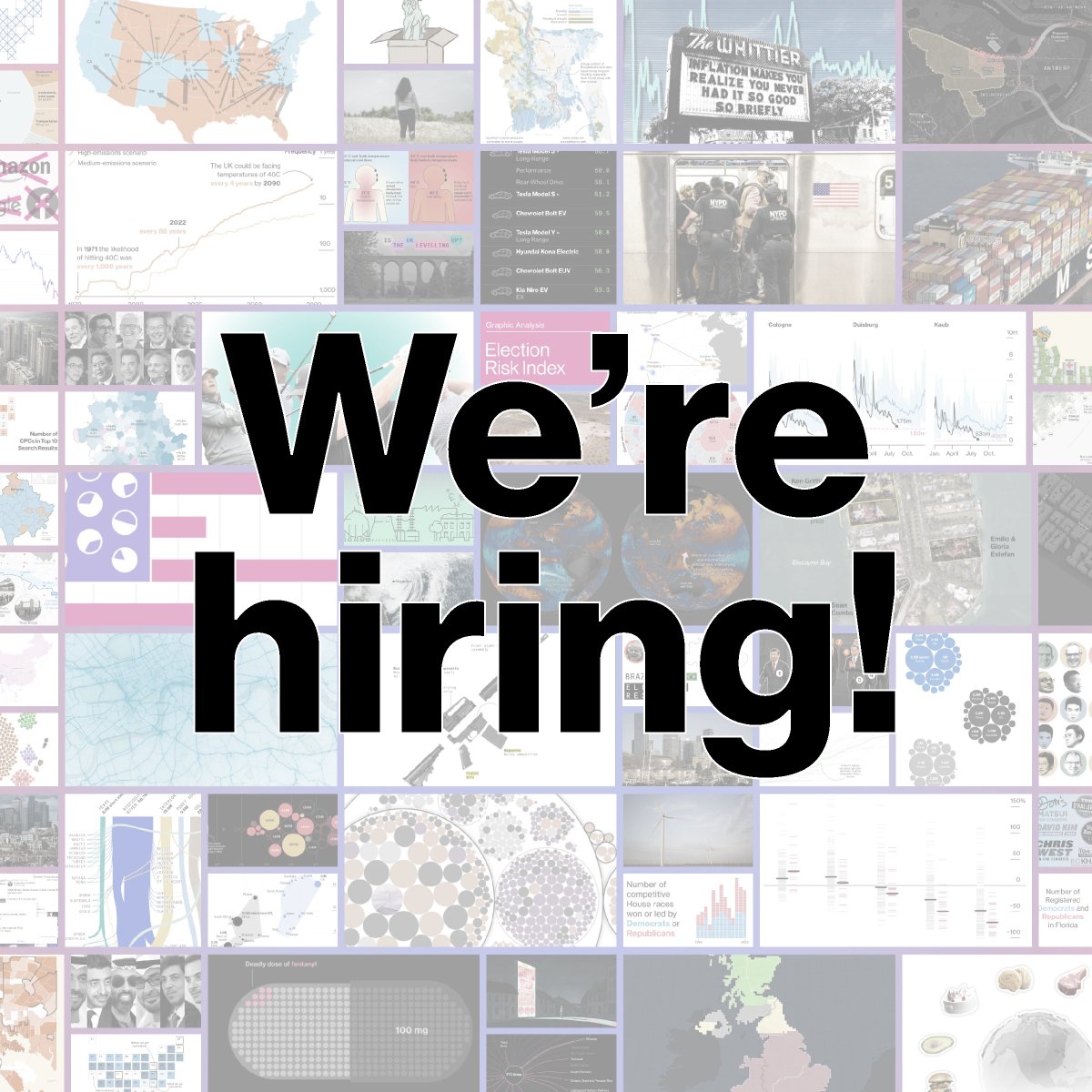 Bloomberg is expanding its data journalism and visualization teams globally by hiring approximately 40 new data journalists, data visualization reporters, editors and engineers.

a thread 🧵…