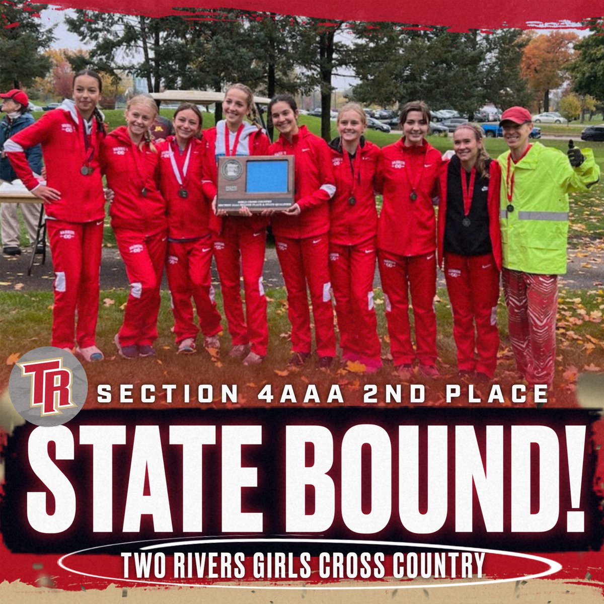 GoTRWarriors's tweet photo. 🚨 Congratulations to the Girls Cross Country team for finishing 2⃣nd at today's Section Finals! The team punched their ticket to the State Meet on November 4‼️ https://t.co/otLGxbZO3V