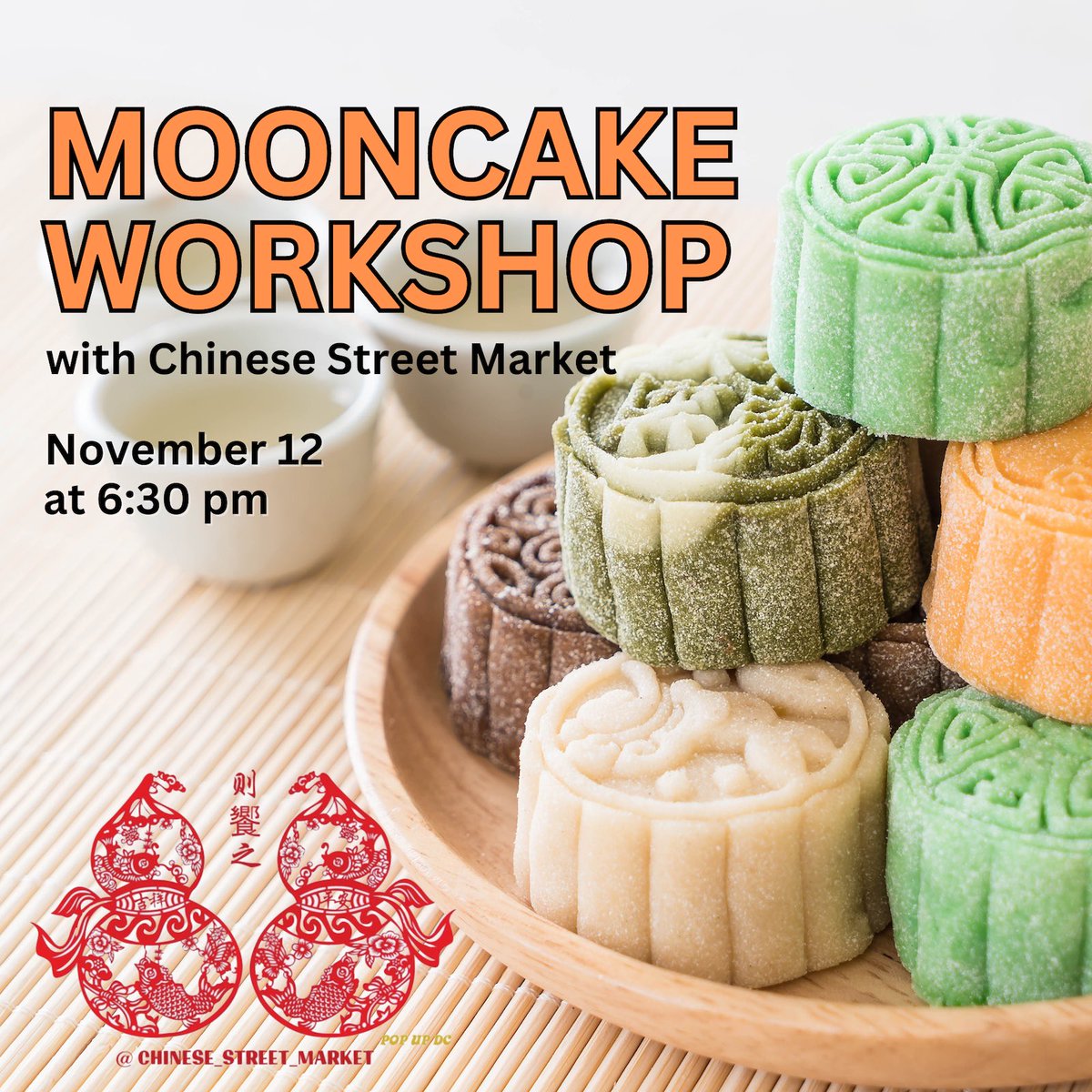 slowfooddc's tweet photo. Have you always wanted to know how to make mooncakes? Now is your chance! Join us on November 12 for a hands-on workshop with Chinese Street Market: https://t.co/hAVJpcvxqW https://t.co/zRmG2c6i1c