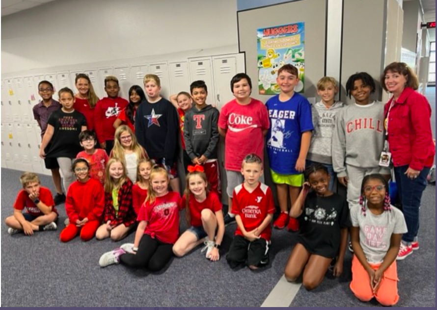 SenaiWalker's tweet photo. 🔴 Spreading awareness and standing strong for a drug-free future! 🚫🌟 Students showing their support for #RedRibbonWeek by wearing RED today. Let's keep our promise to live healthy, happy lives! ❤️💪#InItTogether
#slaughterstrong
#itsaslaughterthing
#WeAreMcKinney https://t.co/SW3E2WeWih