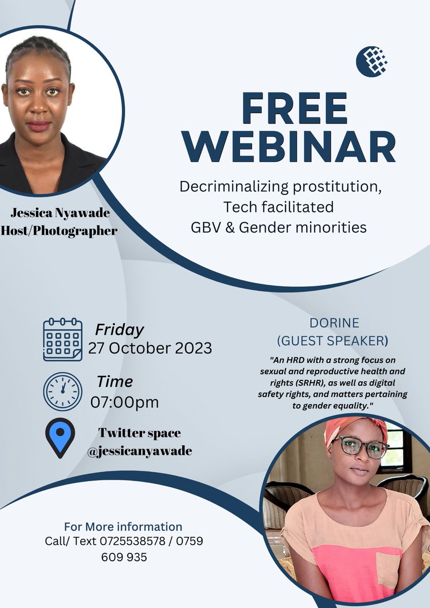 We are back again, this Friday let's discuss the instances of gender-based violence that are enabled or exacerbated by technology. While also addressing the benefits of decriminalization of sex work in Kenya.
x.com/i/spaces/1yokm…

#DecriminalizeSexWork
#TFGBV 
@kawa_brandy