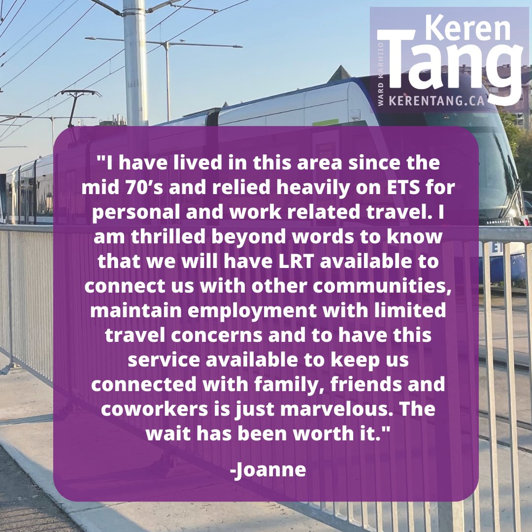 kerentangyeg's tweet image. The Valley Line Southeast LRT isn’t just a 3-year delay. Or a 15-year saga as reported in the media. For residents like Len and Joan, it is nearly a 5-decade long dream. The rapid transit vision continues to hold an important place for Edmontonians in Mill Woods.