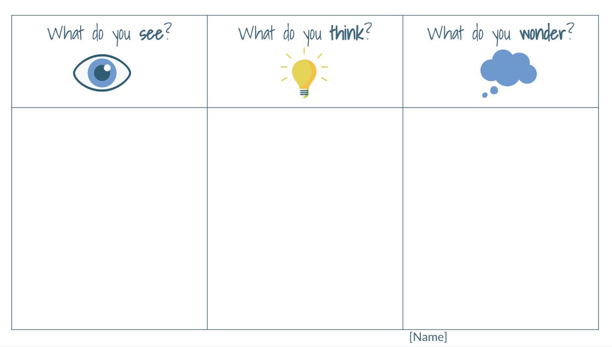 💡 Help your students develop their #metacognitive skills with the “See, Think, Wonder” thinking routine!

Copy &amp; use this FREE activity slide for your students to record their thoughts about an image of your choosing: bit.ly/3Ov7xFj  

#EduTwitter #EdChat