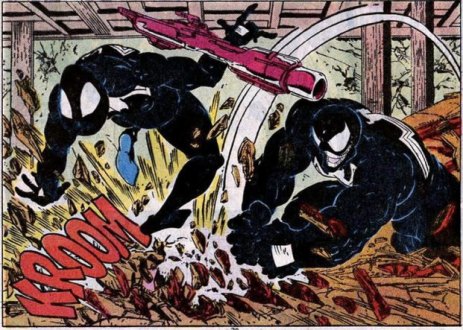 Cmartin250's tweet photo. @insomniacgames Hi insomniac team this black suit minus the symbiote powera Peter in comics had it thbefore venom appeared in comics can we have this costume please. Here is pic taken from amazing Spiderman 300 their first encounter. It would be great to have this costume https://t.co/tfT8NKecjs