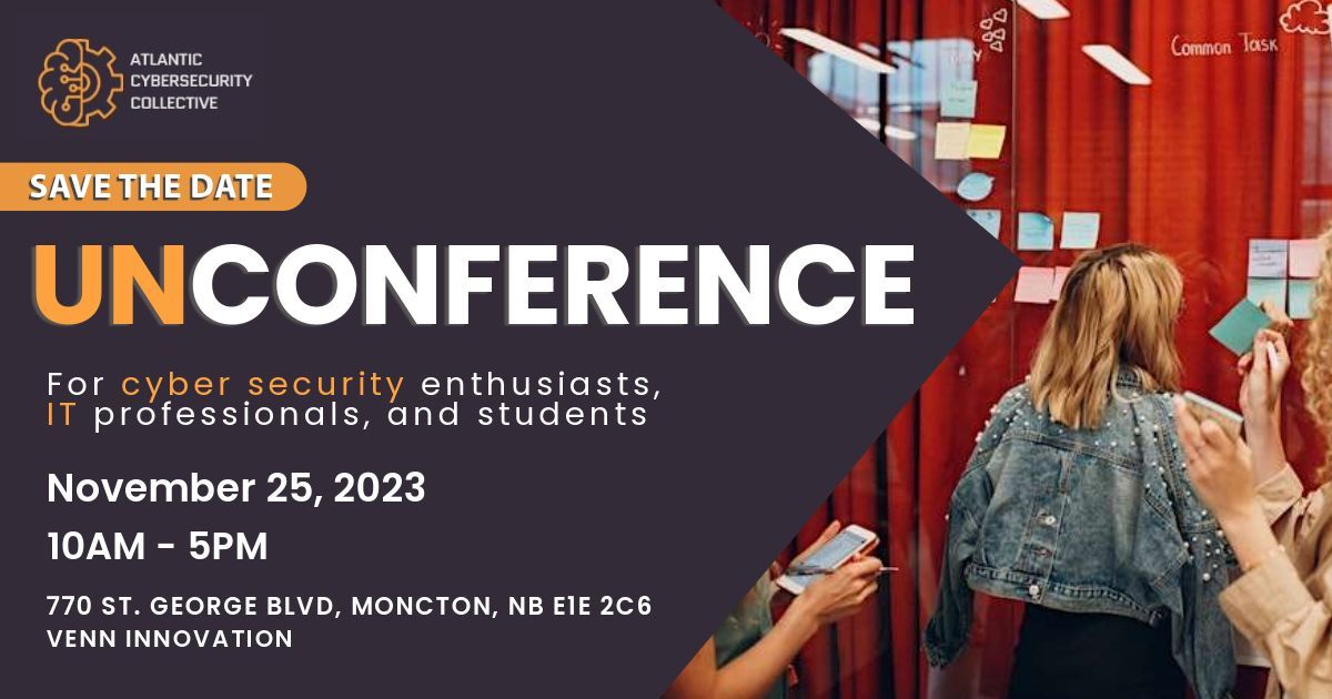 AtlCyberColl's tweet photo. VENN Innovation has offered us the opportunity to hold our next Unconference in Moncton, which will take place in their newly renovated co-working office, the Junction, on Saturday November 25th 2023. With just one month left, we are eagerly awaiting this exciting gathering. https://t.co/V9tuU3vhK0