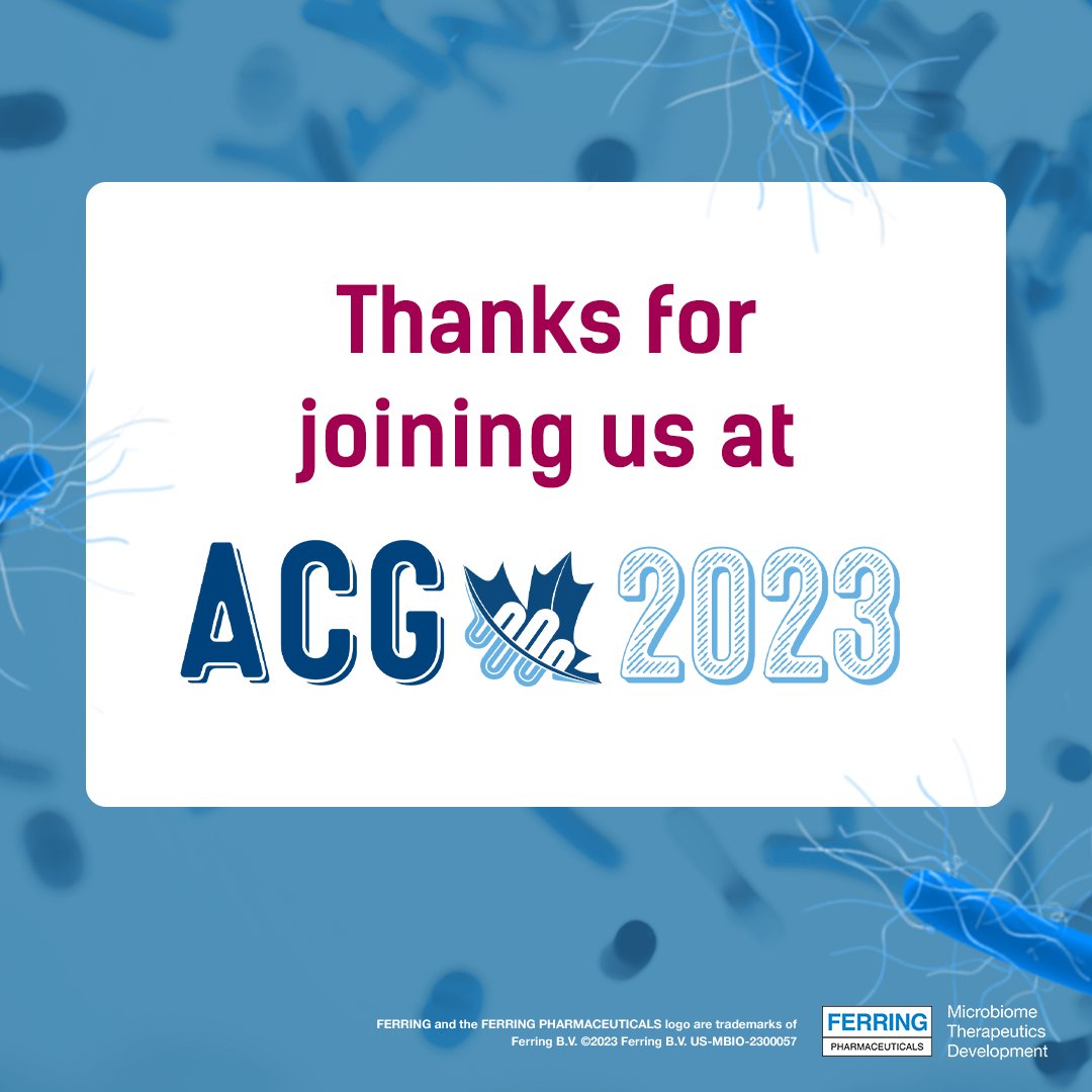 #ACG2023 is over, but we're already counting down until next year. Sign up for updates on the #microbiome and what's new with #FerringMicrobiome here:​ re.ferring.com/2RlbByi!