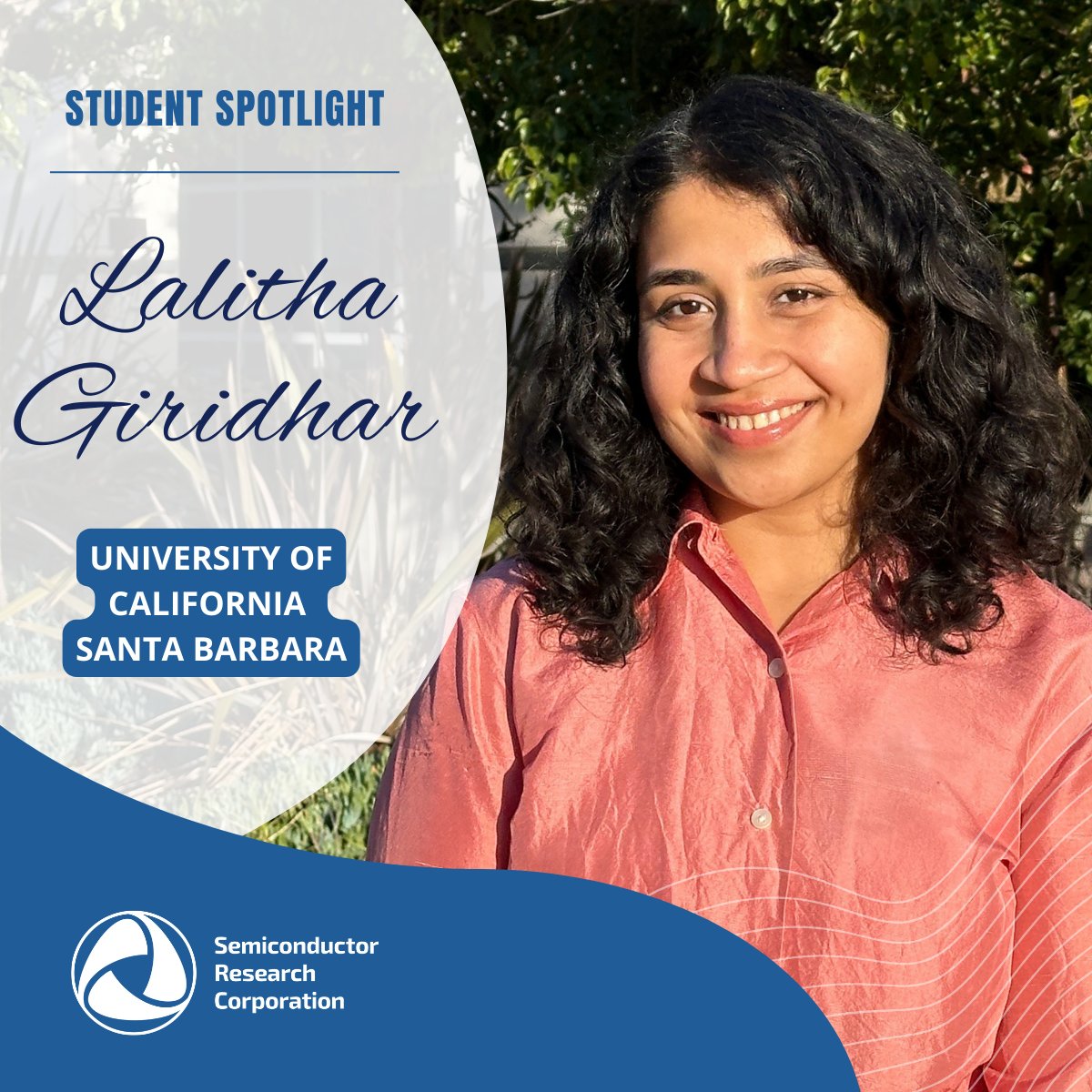 SRC is proud to support the research of innovators like Lalitha Giridhar, a 4th-year PhD student at @UCSBengineering! Read more: linkedin.com/feed/update/ur…