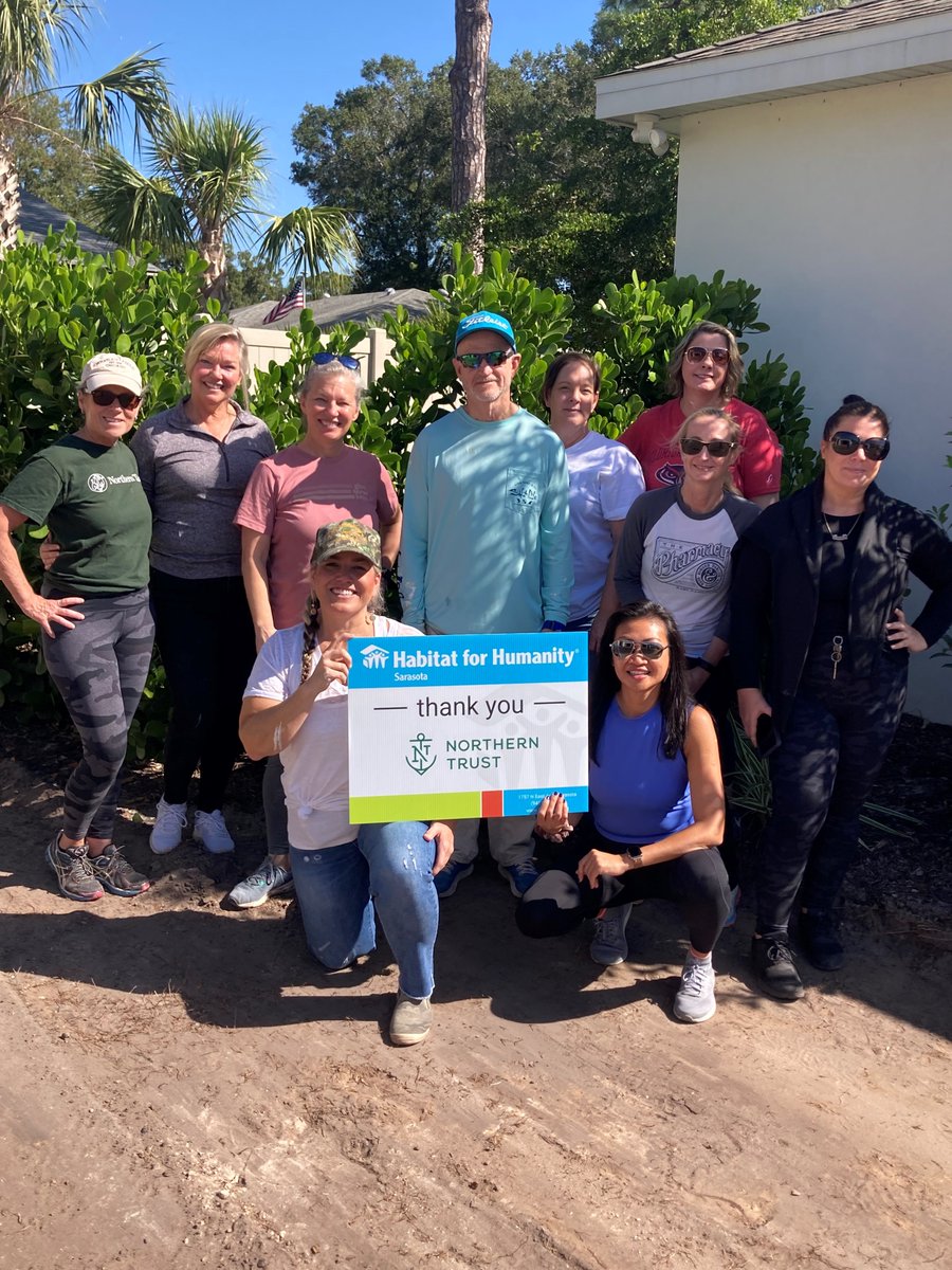 Thank you, Northern Trust, for dedicating your Tuesday to volunteer with us. We extend our deep appreciation to your team of volunteers for their work on a soon-to-be Habitat Sarasota family's home. Together, we make a difference.