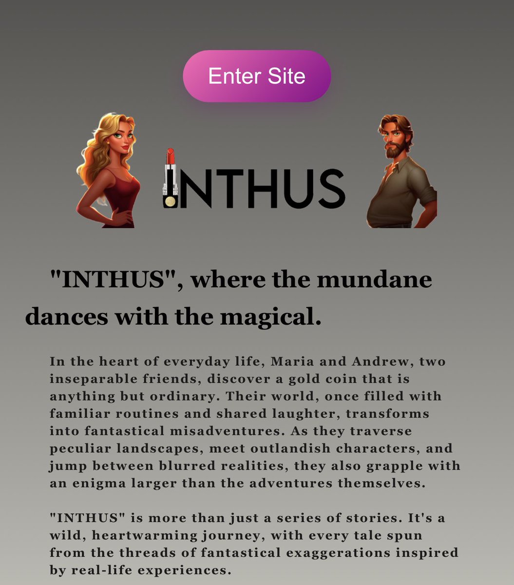 Inthus Volume 1 will makes its inaugural debut in just 1 day !

Remember our book reader site is the ONLY place you can immerse yourself in this extraordinary story. 

(Let me smother you with my word porn, stop resisting me).
<a href="/NFTCreativeCA/">NFT Creative</a> 

inthus.xyz