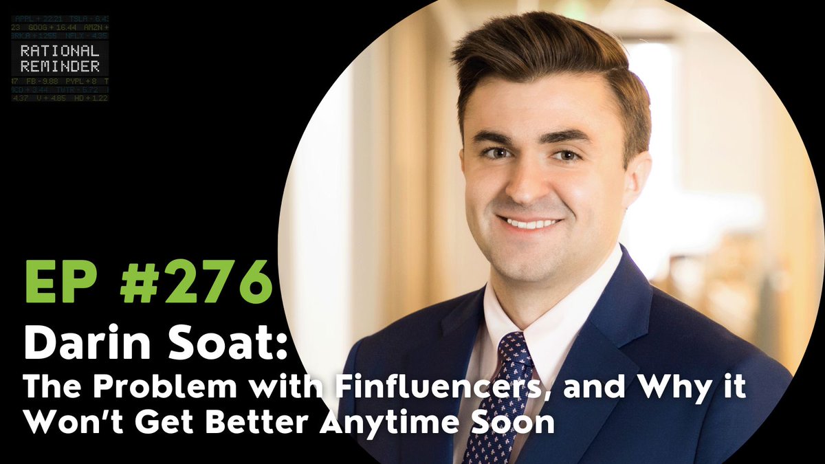 RationalRemind's tweet photo. Episode 276: @DarinSoat: The Problem with Finfluencers, and Why it Won’t Get Better Anytime Soon

https://t.co/JiqKmVfMEZ https://t.co/XOwLI8EZ9L