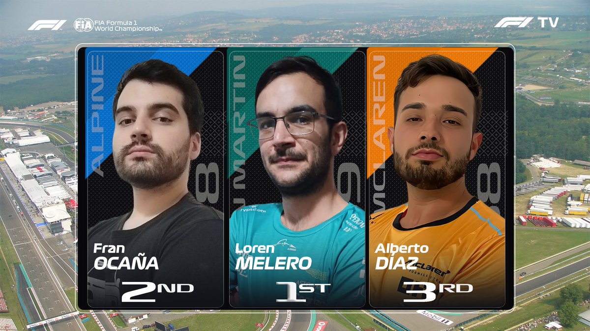 FormulaDalton's tweet photo. Así acabó nuestro TOP 3 en el GP de Hungría 🇭🇺

🥇Loren Melero
🥈@fransiis_17
🥉@AlbertilloDZ https://t.co/MN5F4dSCNB