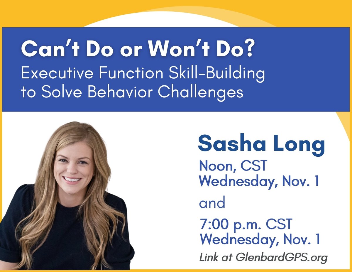 DGDistrict58's tweet image. Another great topic from our partners at Glenbard Parent Series. All presentations are virtual and links can be found at glenbardgps.org #dg58pride #executivefunction