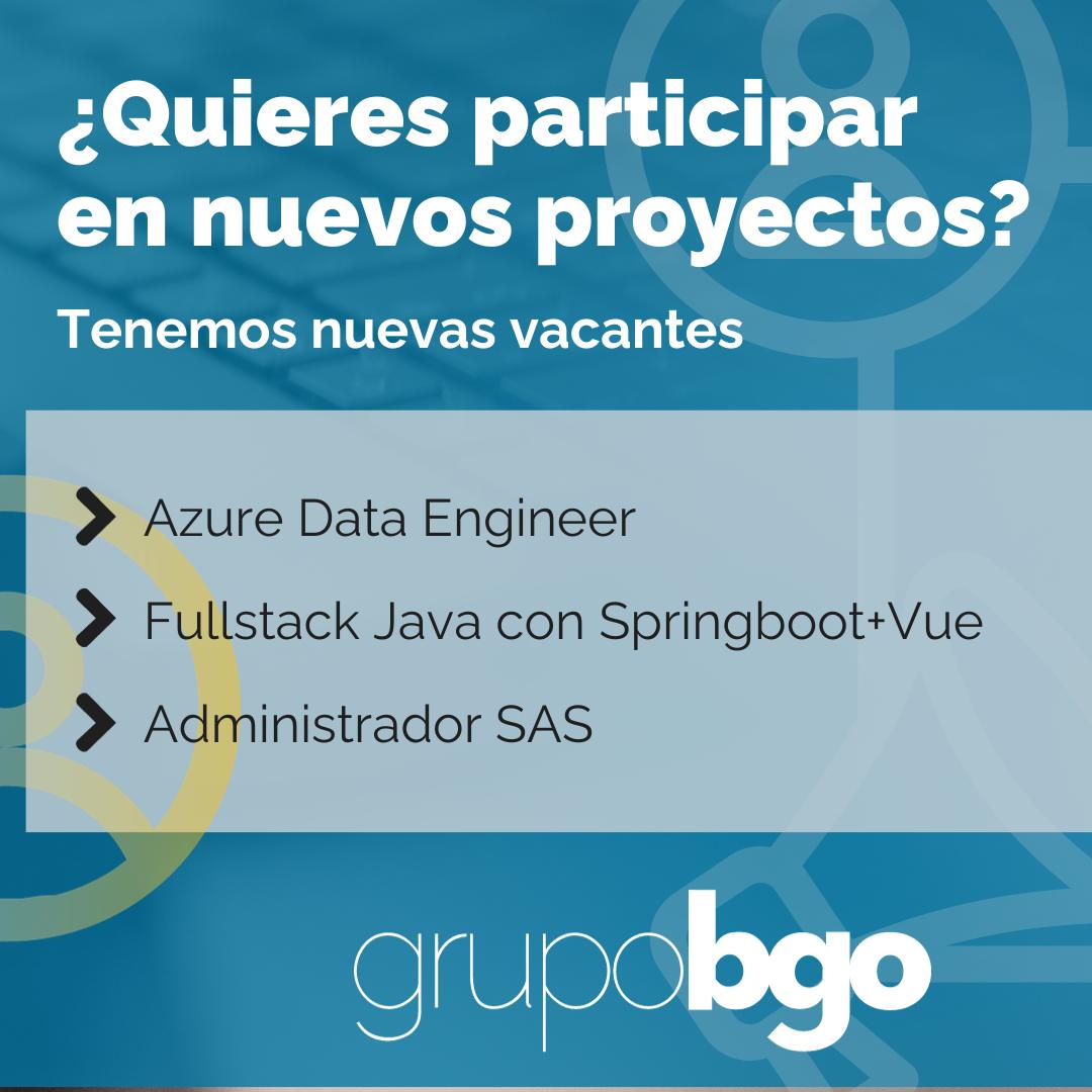 Business_Go's tweet image. Buscamos nuevos integrantes para varios proyectos.
☑️ Azure Data Engineer
☑️ Fullstack Java con Springboot+Vue
☑️ Administrador SAS
Si te interesa alguna de estas vacantes, escríbenos a seleccion@businessgo.es
#grupobgo #empleos