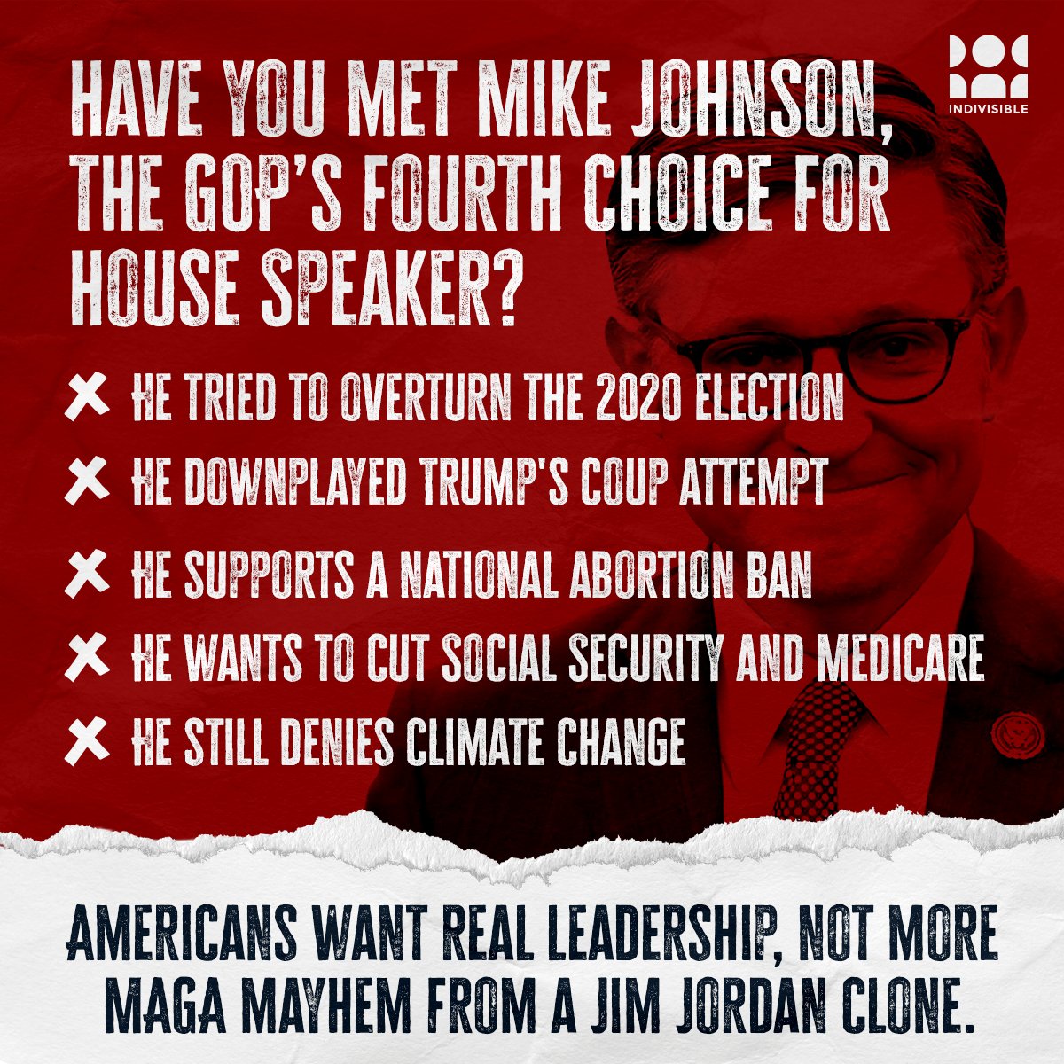 Republicans just elected the most extreme, far-right speaker in modern history. With multiple global crises raging and only a few weeks left to avoid a government shutdown, House Republicans cycled through a roster of incompetent, unqualified candidates and landed on Mike Johnson