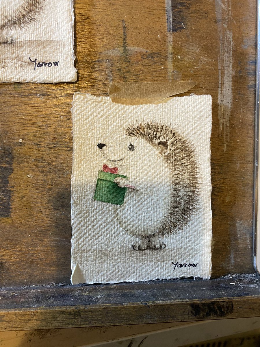 Guess what, I forgot the photo again, love this little guy 🤗…. #art #hedgehogs #gifts #original #originalart #scottishartist #MHHSBD #ScottishGiftHour #watercolour #painting #handmade #smallbusiness #artforsale