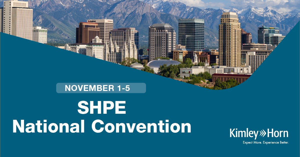 Kimley-Horn (@kimleyhorn) on Twitter photo We've got a great group heading to Salt Lake City for the <a href="/SHPE/">SHPE National</a> National Convention.
Come say hello to our teammates to learn more about our projects, people, and what makes Kimley-Horn a great place to grow your career.
#SHPE #SHPE2023 #KimleyHorn
bit.ly/3QcMMip We've got a great group heading to Salt Lake City for the <a href="/SHPE/">SHPE National</a> National Convention.
Come say hello to our teammates to learn more about our projects, people, and what makes Kimley-Horn a great place to grow your career.
#SHPE #SHPE2023 #KimleyHorn
bit.ly/3QcMMip