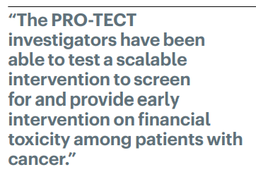 NatRevClinOncol's tweet photo. In a News and Views now published online, Christopher Su &amp; Veena Shankaran discuss the PRO-TECT trial of digital symptom assessment-based screening for financial toxicity: https://t.co/frbbUXH6lG https://t.co/cvYrFfO6CR