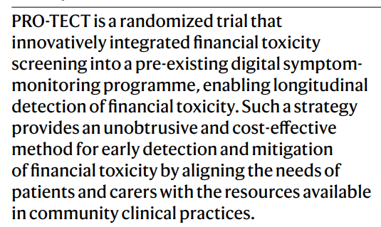 NatRevClinOncol's tweet photo. In a News and Views now published online, Christopher Su &amp; Veena Shankaran discuss the PRO-TECT trial of digital symptom assessment-based screening for financial toxicity: https://t.co/frbbUXH6lG https://t.co/cvYrFfO6CR