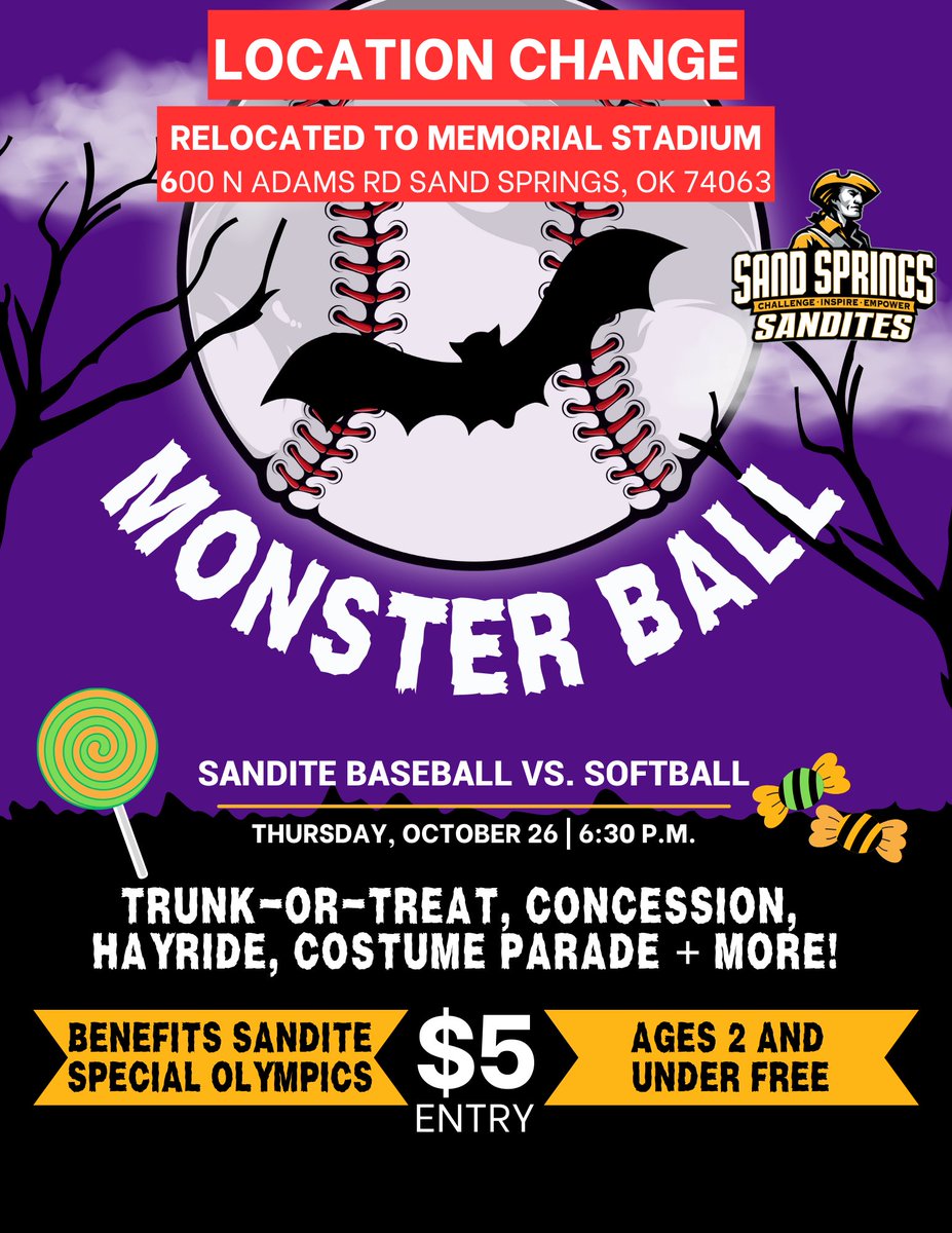 Location change!! Come support Sandite Special Olympics!!