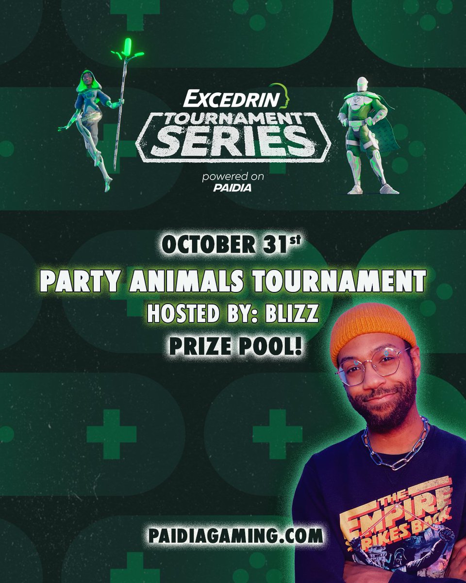 blizzb3ar's tweet photo. Guess what?!

I’m participating in @excedrin's Mindful Gaming Tournament Series and hosting a Party Animals Tournament on Oct 31 and you are invited!

You could win $200 + a $100 participation giveaway!  Sign up here: https://t.co/QOe9QP6UNJ

#GameOverForHeadaches https://t.co/1JL98G9wmA
