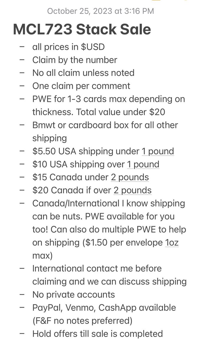 MCL723's tweet image. Stack Sale Rules