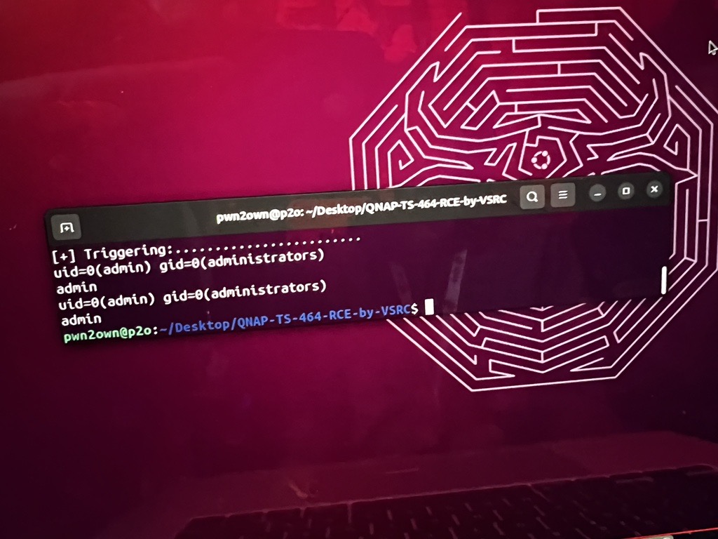 Collision – The VNG Security Response Center was able to execute a 2-bug chain against the QNAP TS-464. However, the exploit they used was previously known. They still earn $5,000 and 1 Master of Pwn point. #Pwn2Own