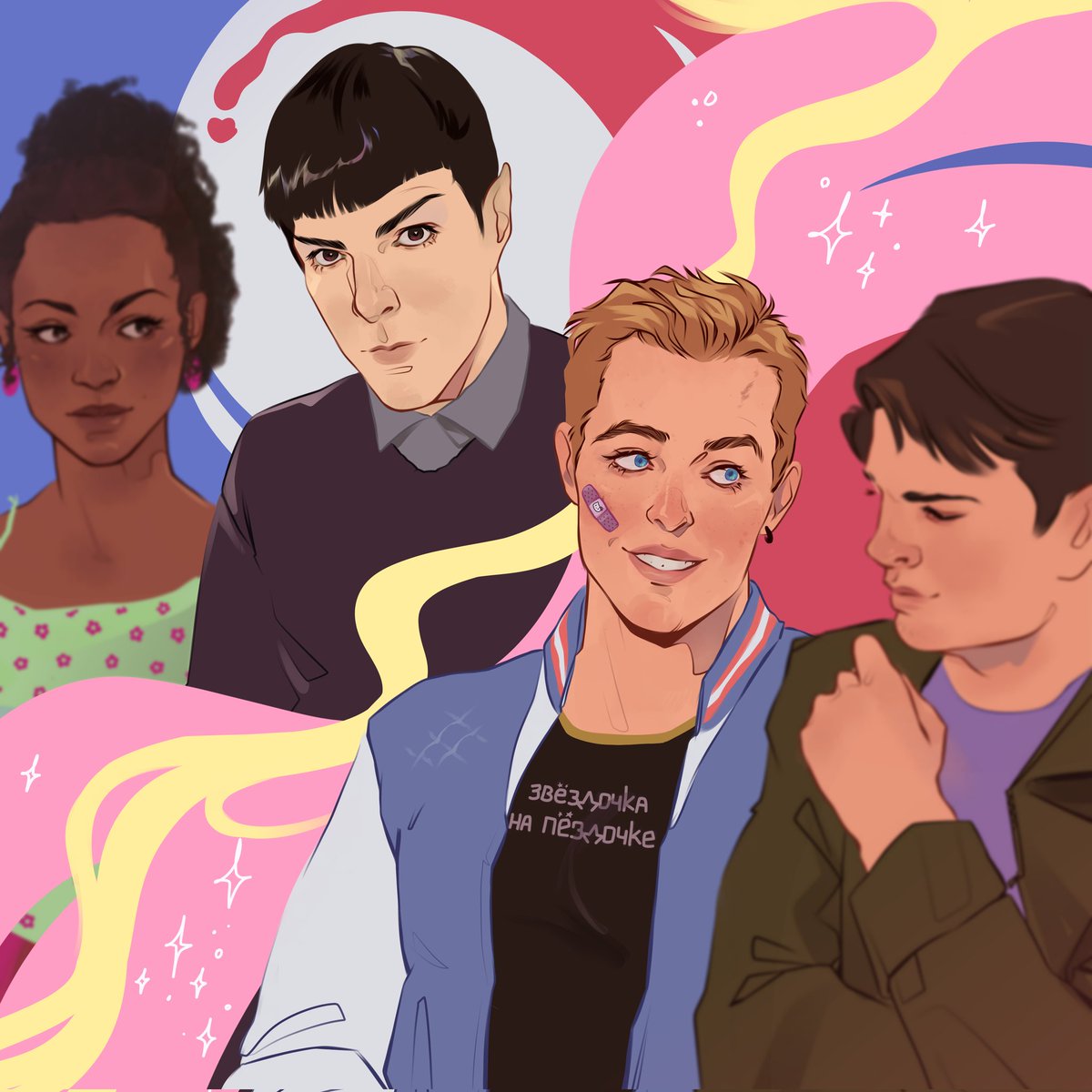 nu_cho_pyos's tweet photo. "мои глаза опять к тебе прилипл��" 💫
#startrek #spirk #aosspirk #kirk #spock #jimkirk #schntgaispock #jamestkirk #bones #leonardmccoy #bonesmccoy #uhura #nyotauhura #startrekreboot #startrekaos #aos https://t.co/gyG3TqYwAA