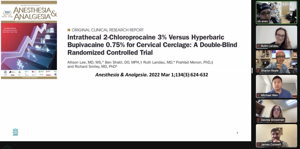 #ObAnes @BrighamOBAnes JC on #chloroprocaine for cervical cerclage starting now @IARS_Journals @SOAPHQ @ColumbiaObAnes @AllisonLeeNYC