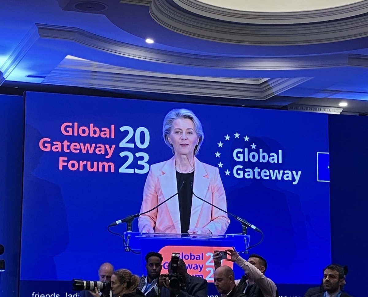 The plenary session of the Global Gateway Forum today was impressive. The European Commission President von der Leyen opened it, followed by the President of Senegal, PMs from Bangladesh and Albania and the Deputy Sec.Gen from UN. #GGF23