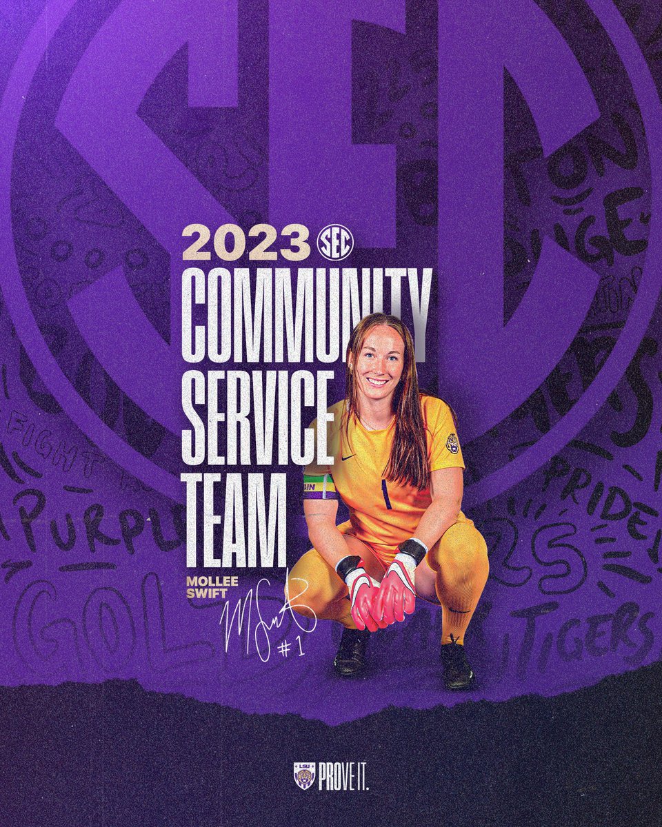 LSUSoccer's tweet photo. Giving back to her community

Mollee Swift was named to the 2023 @SEC Community Service Team for the third consecutive year!

#GeauxTigers | @MolleeSwift https://t.co/6PQtmtuxMk