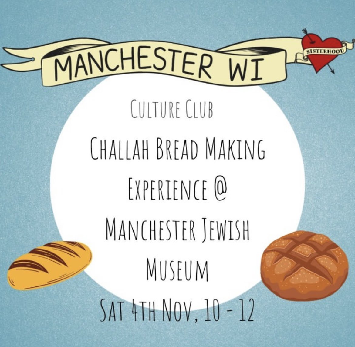 The final tickets for our Challah bread making workshop are available! Registration will close this Friday at Midday so make sure to sign up quickly. 

We are also now able to open this event to non-members and guests - we would love for you to join us! 

Sign up on our website.