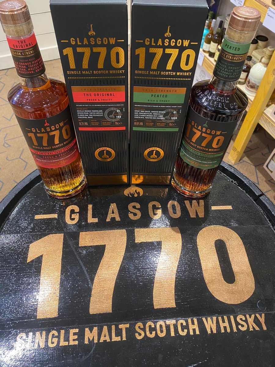Two new limited edition #Glasgow1770 from <a href="/GlasgowDC/">The Glasgow Distillery Co.</a> now in stock &amp; online at <a href="/DramsStevies/">Stevie’s Drams</a> in our mall <a href="/lochlomondshore/">Loch Lomond Shores</a> 
#whiskywednesday 🥃