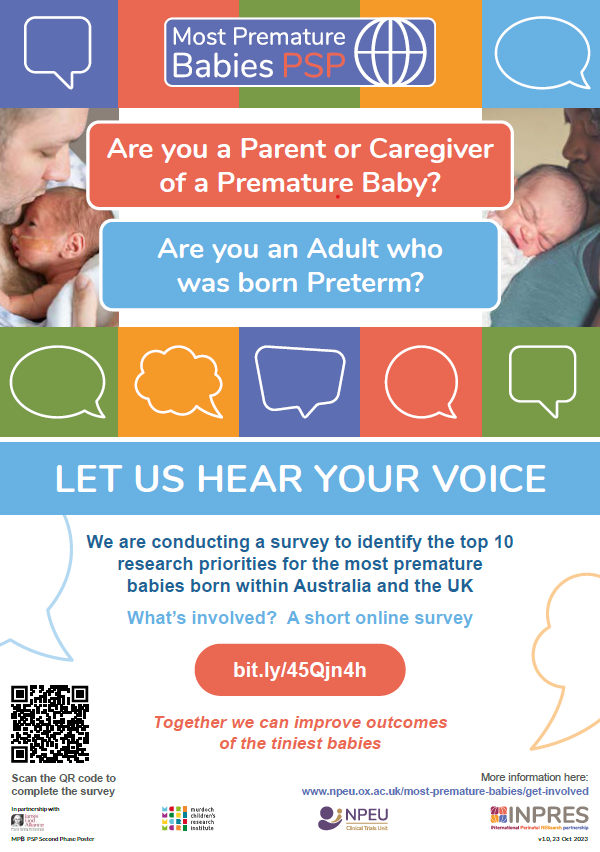 MostPremBabies's tweet photo. Calling on those with lived experience to help us pick our priorities for research into the #MostPremBabies 

We want to hear your voices 🗣️

Help us contribute to change and improve the outcomes of the tiniest babies

#TogetherWeCan https://t.co/2PI1DUSb0O