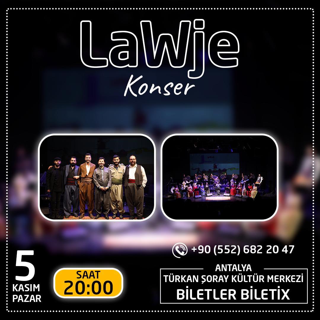 Bütün değerli dostlarımızı bu güzel konserimize bekliyoruz 🎶🥳

<a href="/LawjeOfficial/">LaWje</a> 
<a href="/AlitekbAli/">Ali Tekbaş</a> 

🗓️ 5 Kasım 2023/Pazar

📍Türkan Şoray Kültür Merkezi/Antalya