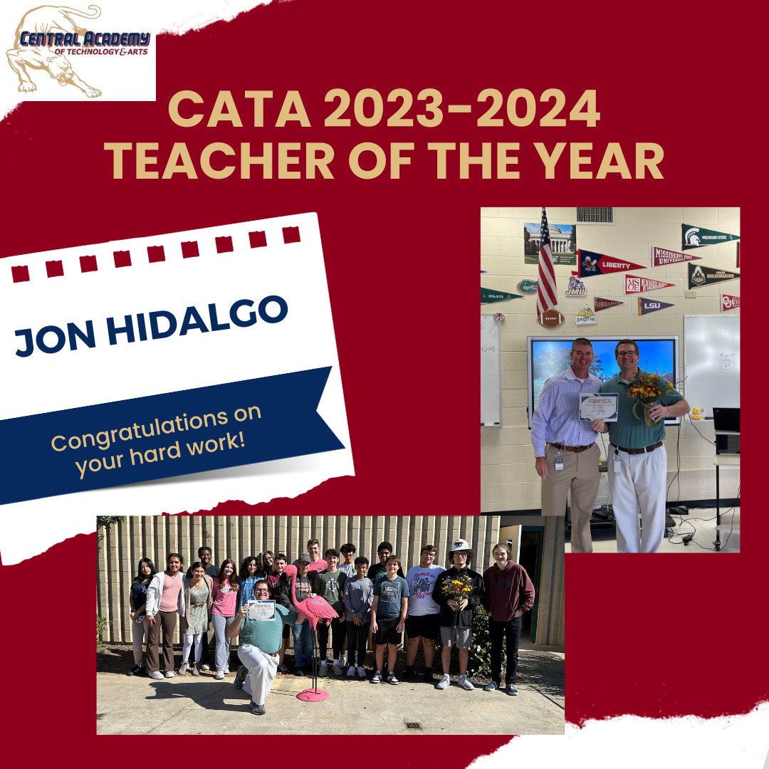 Congratulations to Scott Bryan who was named the CATA CTE Teacher of the Year for 2023-2024 and Jon Hidalgo who was named the CATA Teacher of the Year for 2023-2024!! @AGHoulihan @UCPSNC @KevinBeals2 #BetheBest #LeadingtheWay