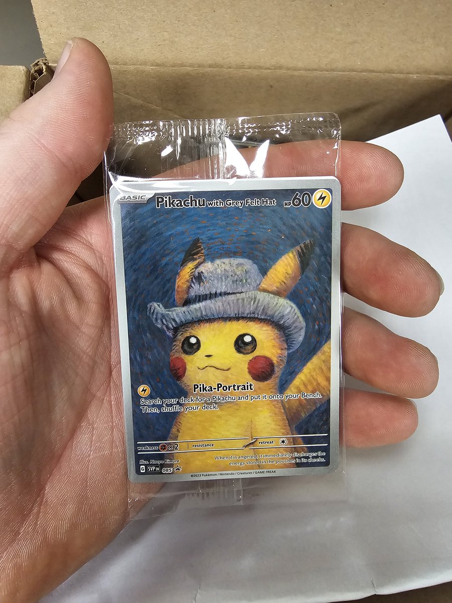 Was excited for mail today!!! Van Gogh x Pokemon!!! 

#OrngRanger #TeamRanger #StayShiny #VanGogh #VanGoghXPokemon #VanGoghPokemon #VanGoghMuseum #PikachuWithGreyFeltHat #Pikachu #OrngLevelUp #OrngRangerLevelUp #PokemonTCG #TCG #PokemonCards #PokemonCollector #Twitch #CSSC #PCG