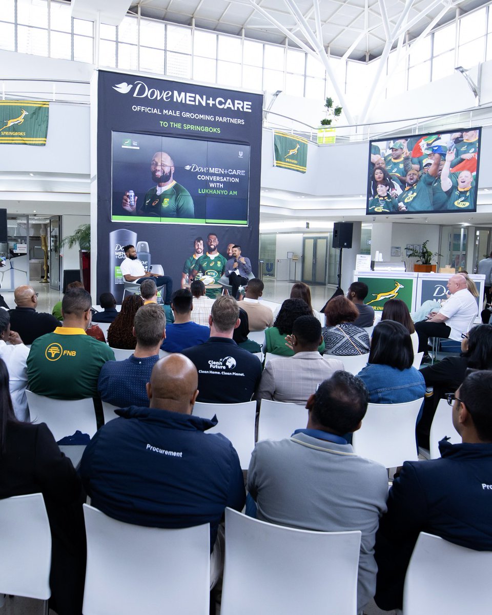 Exciting times at Unilever HQ in Durban as we hosted Lukhanyo Am a few weeks back!

Dove Men+Care & Springboks join forces to empower men's well-being, inside and out. 💪

#championsofcare #mentalhealth