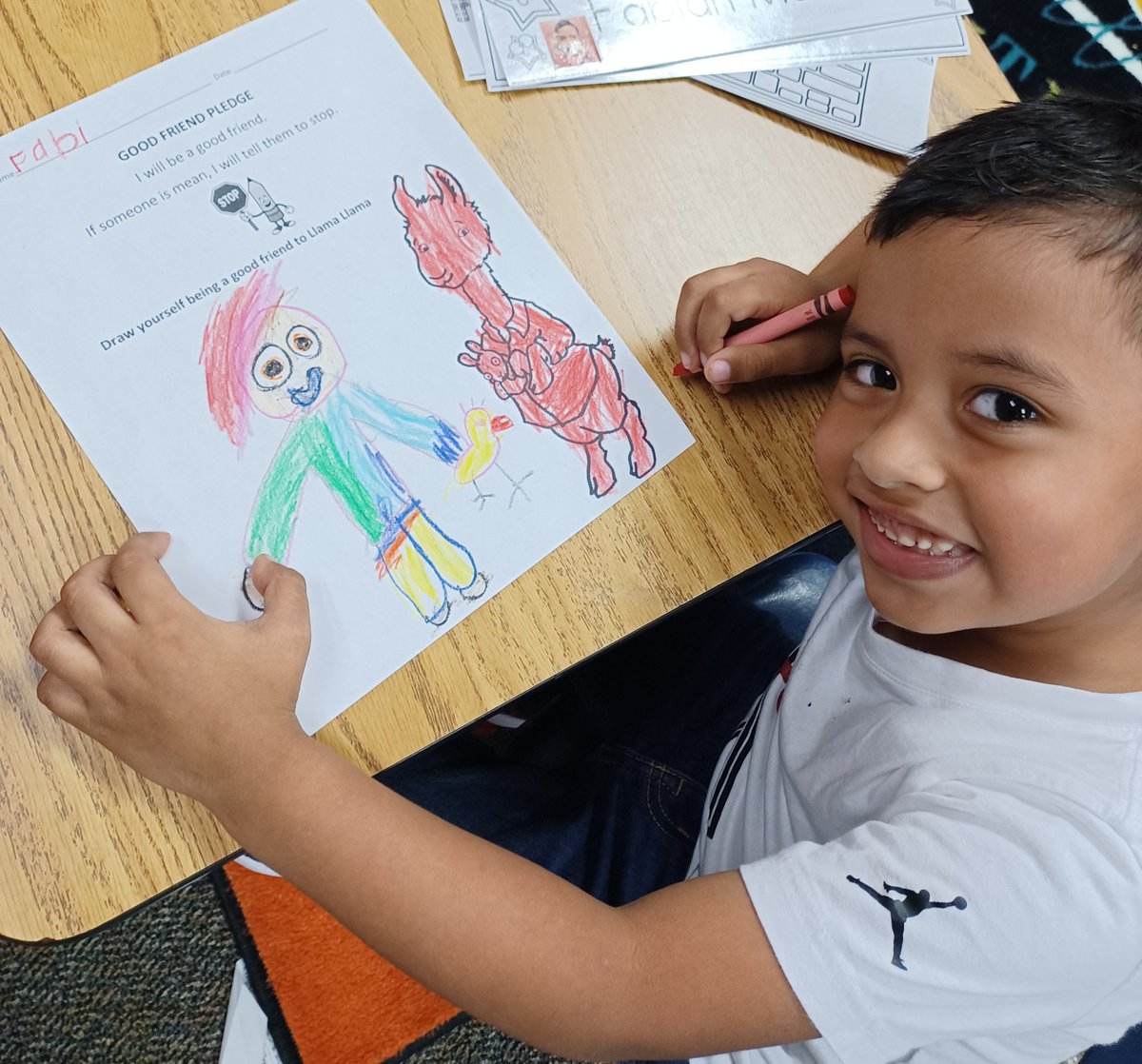 Mr.G (@reescounselor) on Twitter photo Pre-K is learning how to be a good friend from Llama Llama and the Bully Goat <a href="/ReesStars/">Rees Elementary (Performing & Visual Arts Academy)</a>
What do we do if someone is not being a good friend? Say, "That is not okay. Stop it or we will go away."
<a href="/AliefCounseling/">Alief ISD Counseling</a>
<a href="/MireyaFromTX/">Mireya Lara</a> <a href="/KathyCherryAP/">KathyCherry</a> Pre-K is learning how to be a good friend from Llama Llama and the Bully Goat <a href="/ReesStars/">Rees Elementary (Performing & Visual Arts Academy)</a>
What do we do if someone is not being a good friend? Say, "That is not okay. Stop it or we will go away."
<a href="/AliefCounseling/">Alief ISD Counseling</a>
<a href="/MireyaFromTX/">Mireya Lara</a> <a href="/KathyCherryAP/">KathyCherry</a>