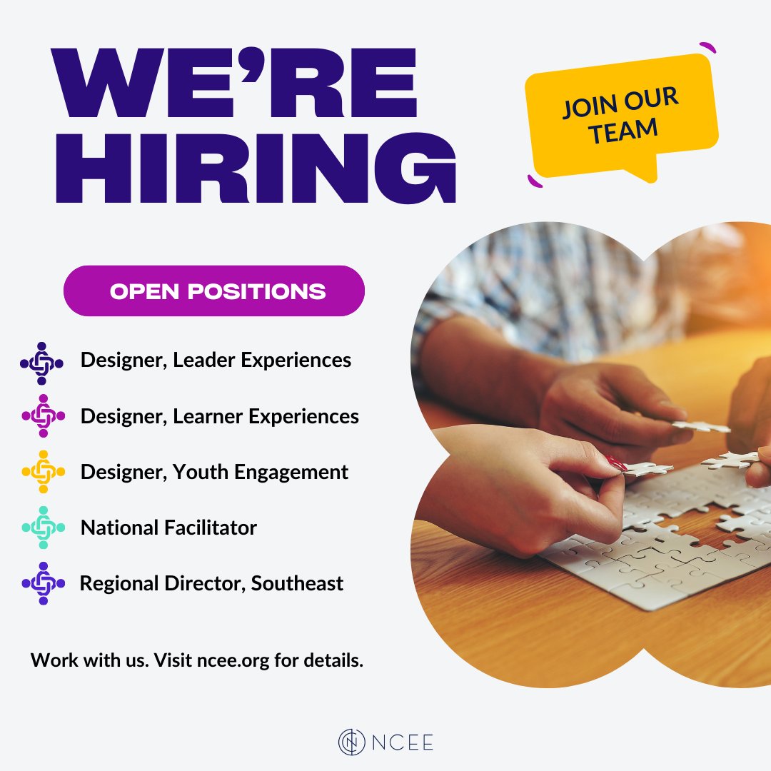 We're expanding our team of education changemakers! 

Learn more at ncee.org/about-us/our-p… and help us spread the word.