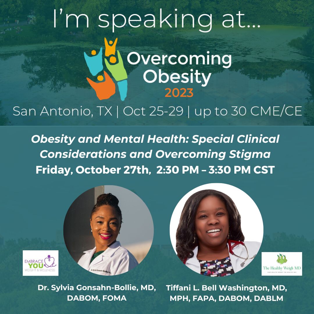 I’m presenting at the #OvercomingObesity2023 Conference alongside Dr. Tiffani @obesitypsychmd & in the esteemed company of some of the top leaders in obesity medicine!

Join us and @omasocial as we discuss how to effectively treat obesity in all patients. bit.ly/495tPqK