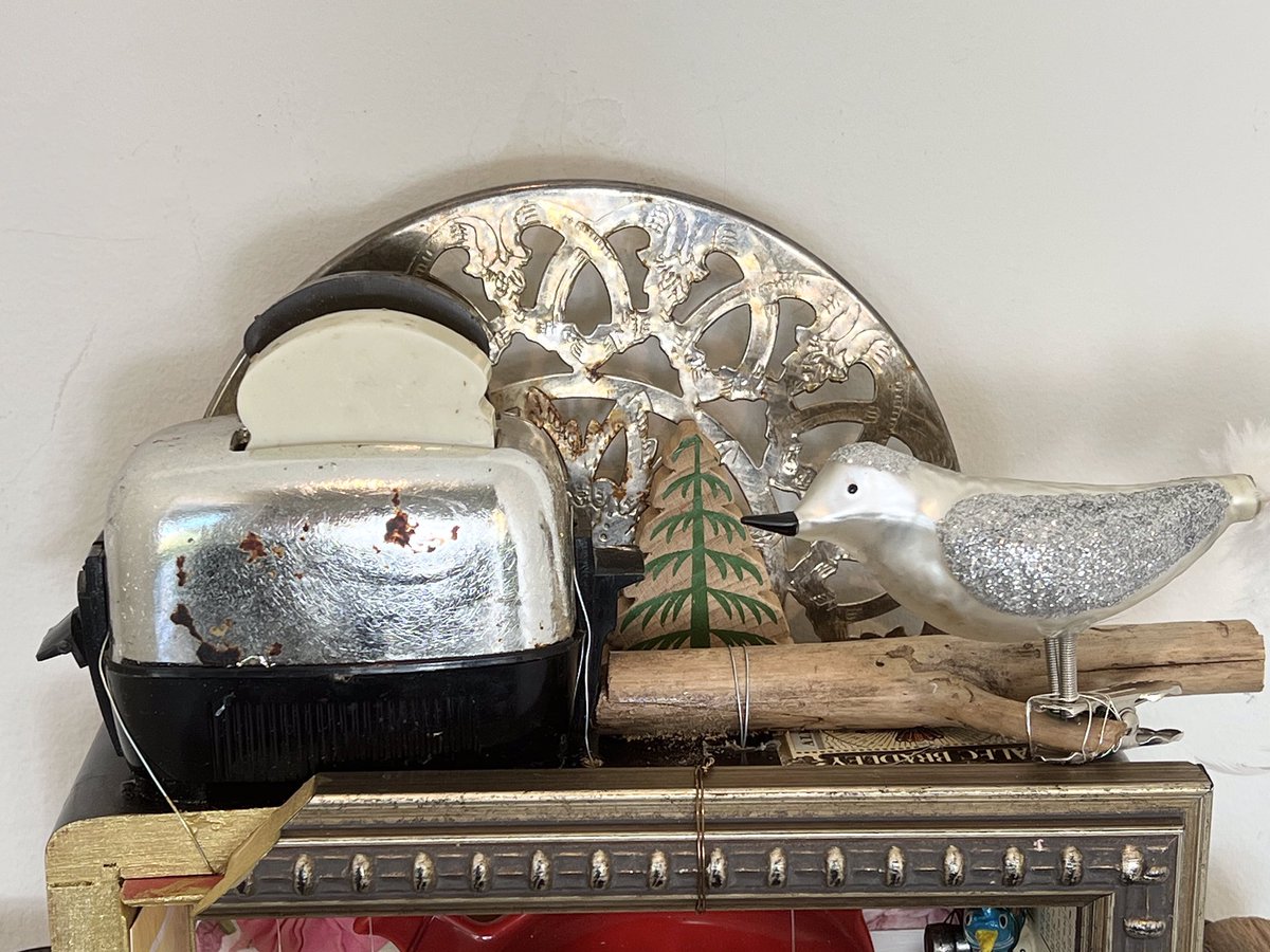 Fresh from the studio:

Sing To Me My Morning Bird

26 x 12 x 4
Narrative Found Object Assemblage Sculpture

Thinking about being grateful to wake up each morning…..hearing the birds chirp. Reminds me to enjoy each day!