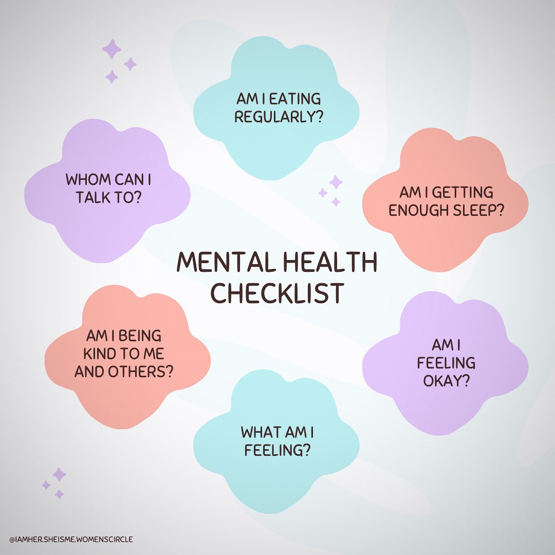 iamhersheismewc's tweet photo. Mental well-being is about how we all think,
feel, behave and function. It is fundamental
to achieving a healthy, resilient and thriving population. 

This checklist provides help to consider mental well-being in more detail…. 
#iamhersheismewomenscircle #mentalhealthcheckin https://t.co/WmYMi2SdMn
