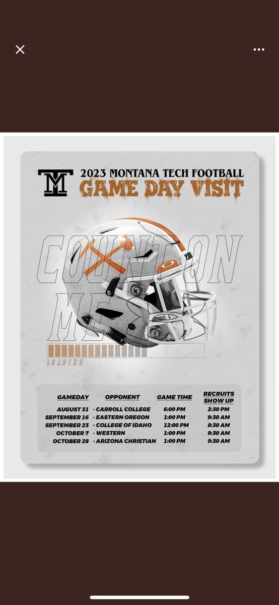 IsaacStoke13102's tweet photo. A huge thanks to @CoachKyleSamson @CoachMagana  @CoachThatcher @CoachTravisDean @MonTechFootball for the game day visit and good luck wishes https://t.co/g9jCXmR1zA