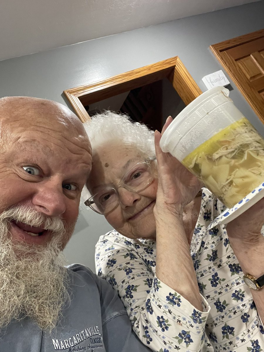 4 hrs and 10 to 12 quarts of Steve McGranahan’s homemade chicken soup later. We have a very happy beautiful smiling, not sick anymore MIMI!!   #chickensoupforthesoul 
Love you MIMI!!!